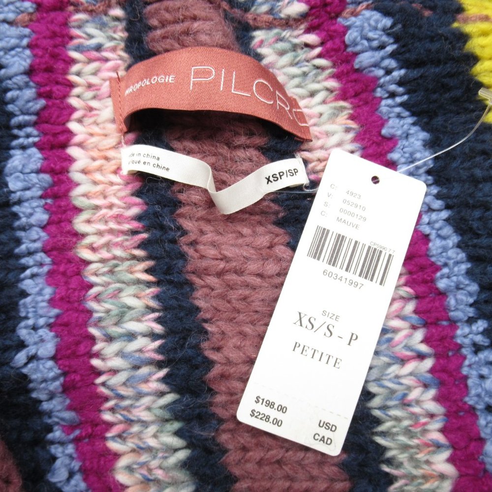 Anthropologie Pilcro Dreamer Striped Duster Sweater Multi Stripe - XS / S Petite - Picture 11 of 11